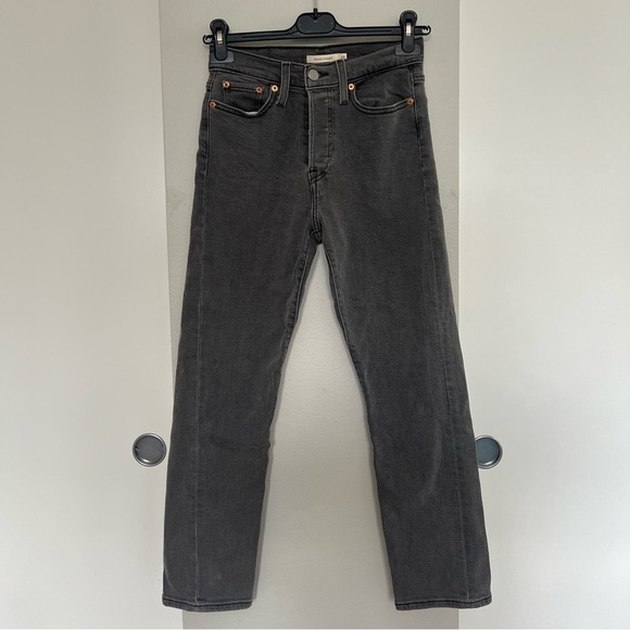 Levi's Wedgie Straight Leg Jeans - Dark Gray Wash - Size 26 - Picture 3 of 11